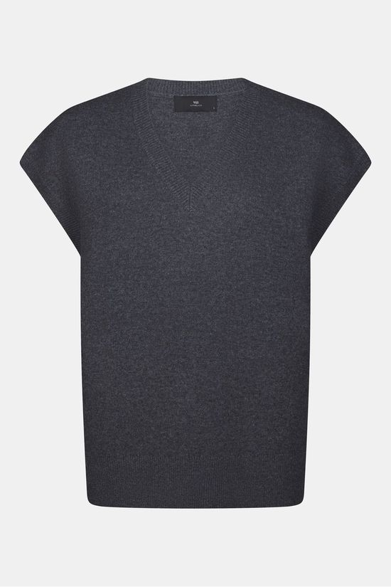 With Black Trui Cooperipover Dark Grey Melange
