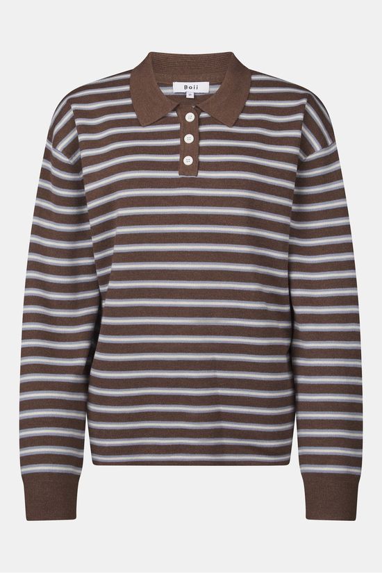 Boii Studios Trui Adanne Stripe Brown Blue