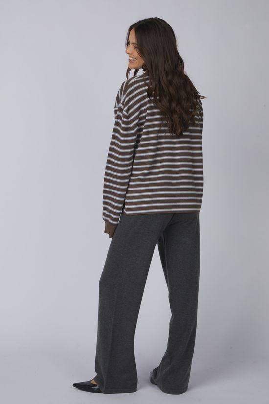 Boii Studios Trui Adanne Stripe Brown Blue