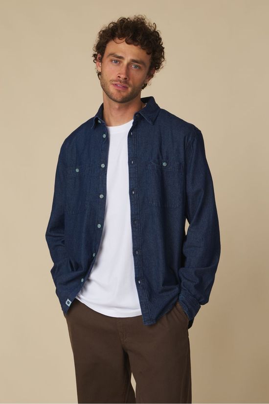 Anerkjendt Hemd Aklaurits Denim Ls Shirt Medium Blue Denim