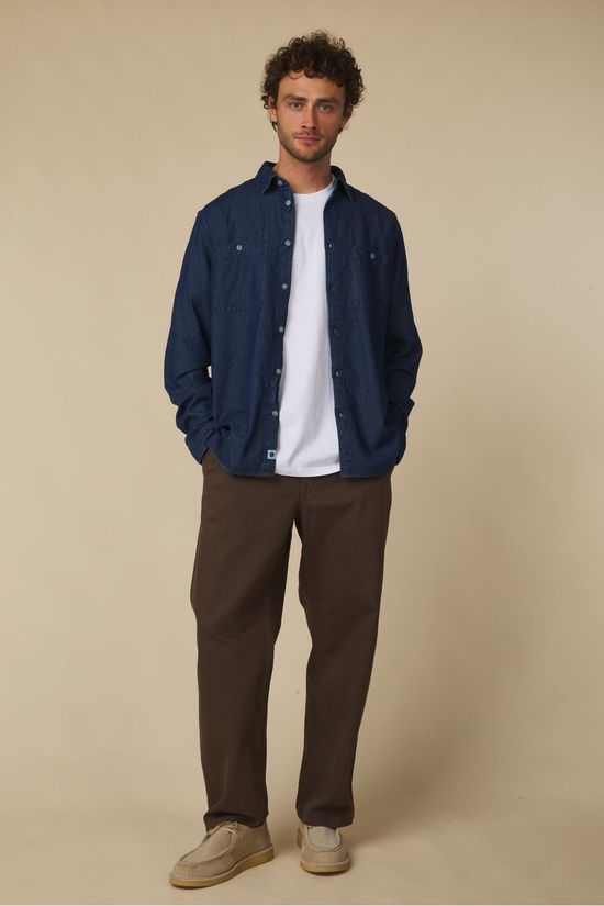 Anerkjendt Hemd Aklaurits Denim Ls Shirt Medium Blue Denim