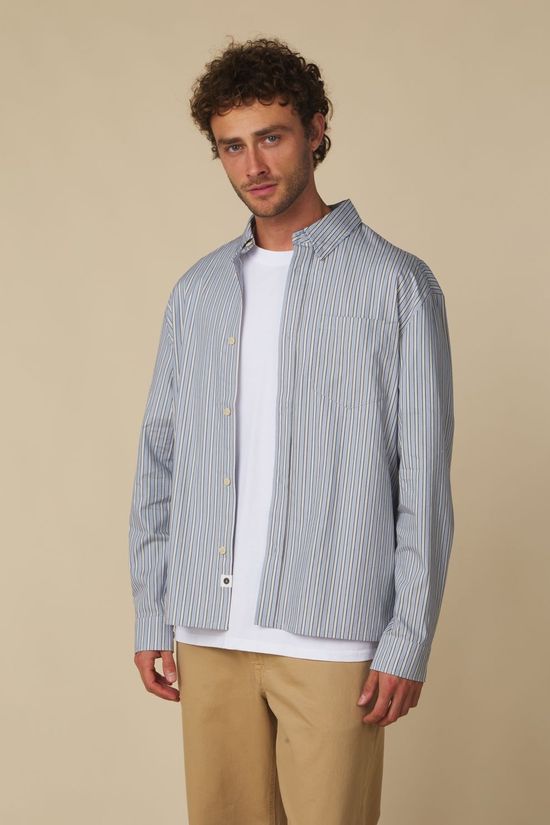 Anerkjendt Chemise Akotto Stripe Ls Shirt Light Blue