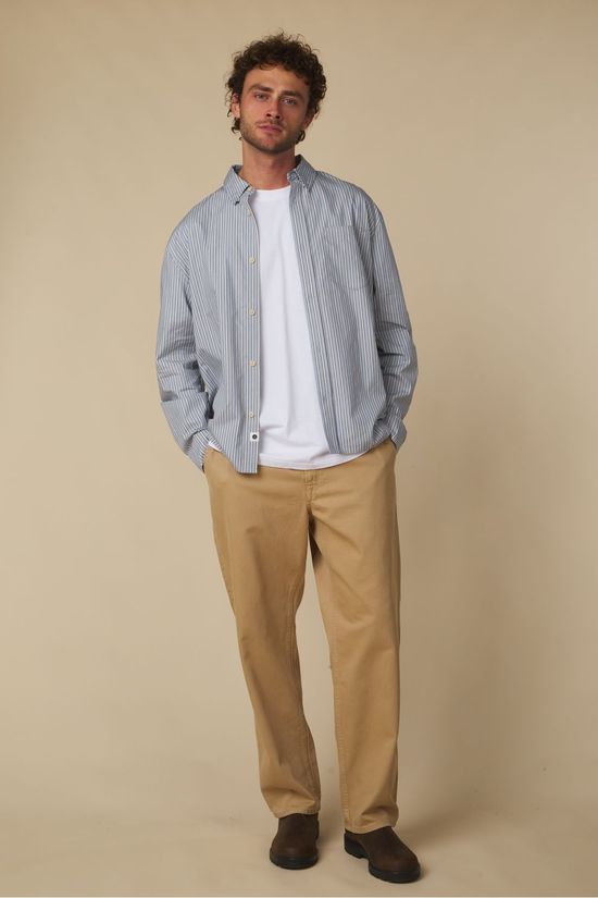 Anerkjendt Chemise Akotto Stripe Ls Shirt Light Blue
