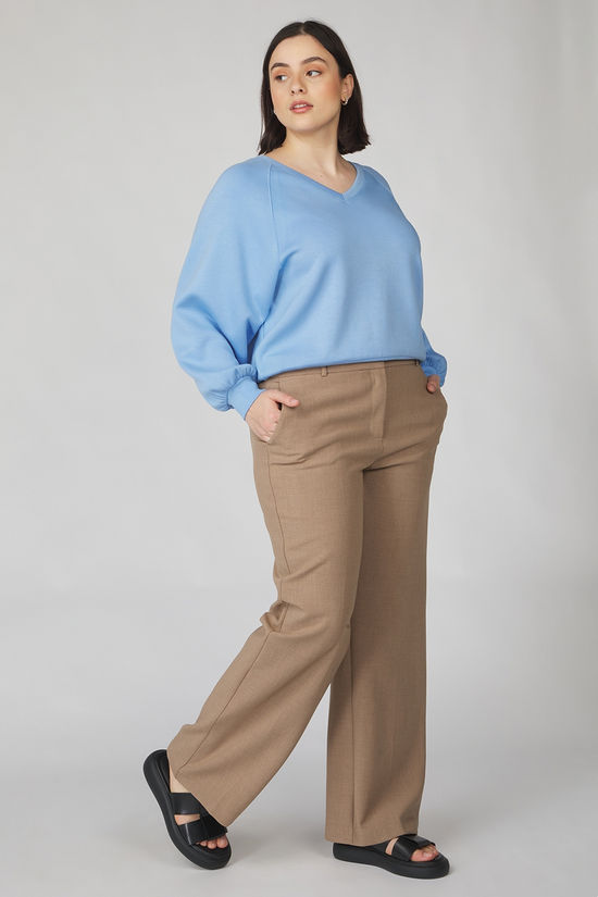 Selected Broek Rita Camel Detail:Melange