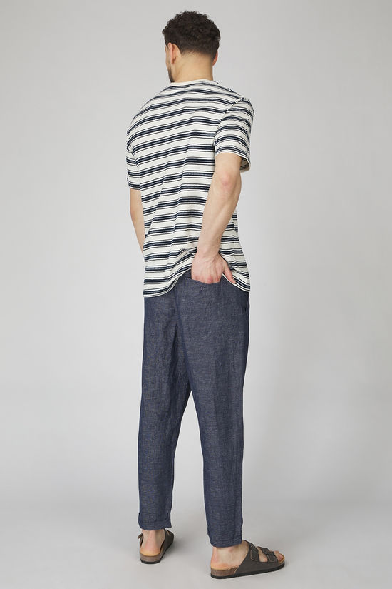Selected Broek Slh180-Relaxed Crop Ron Pleat Navy Blazer