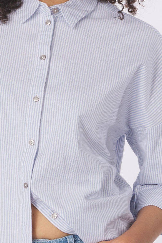 Selected Chemise Nova Oxford Bright White/Endless Sky Stripe