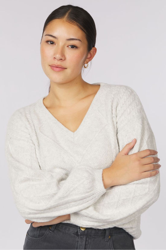 B.Young Trui Medi Vneck Marshmallow Melange