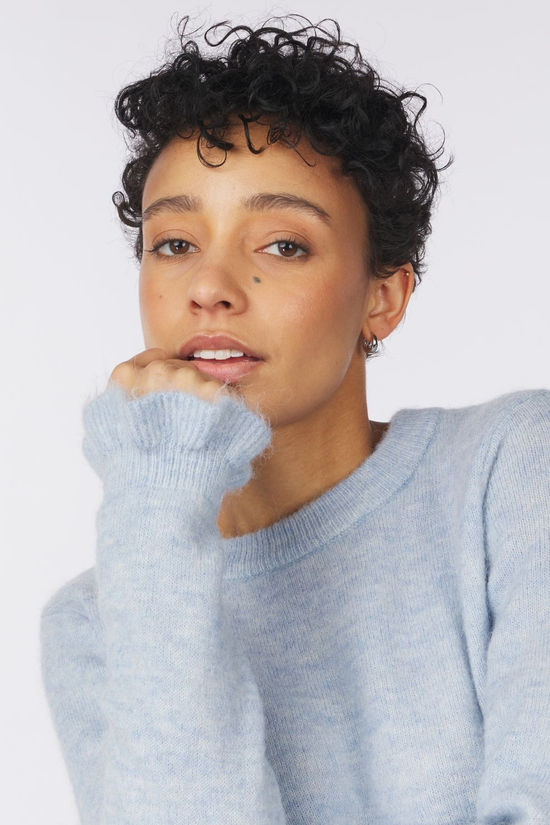 Selected Trui Lulu Ls Frill Cuff Cashmere Blue