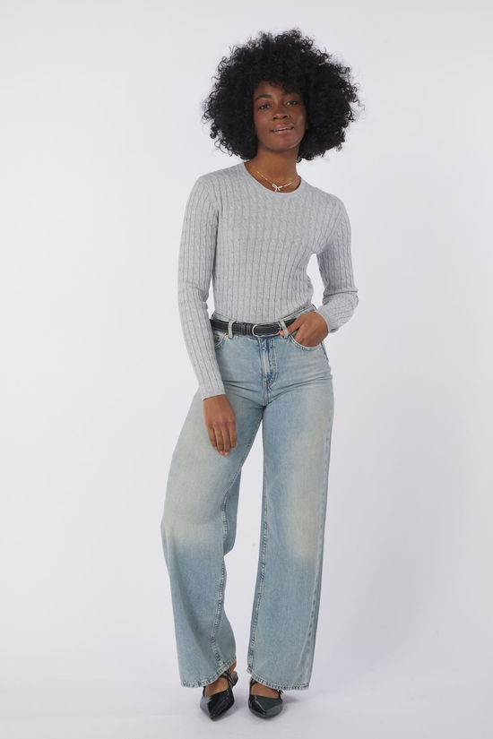 JJXX Pull Cara Comfy Cable Light Grey Melange