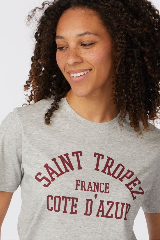 JJXX T-Shirt Merle Reg Light Grey Melange Saint Tropez