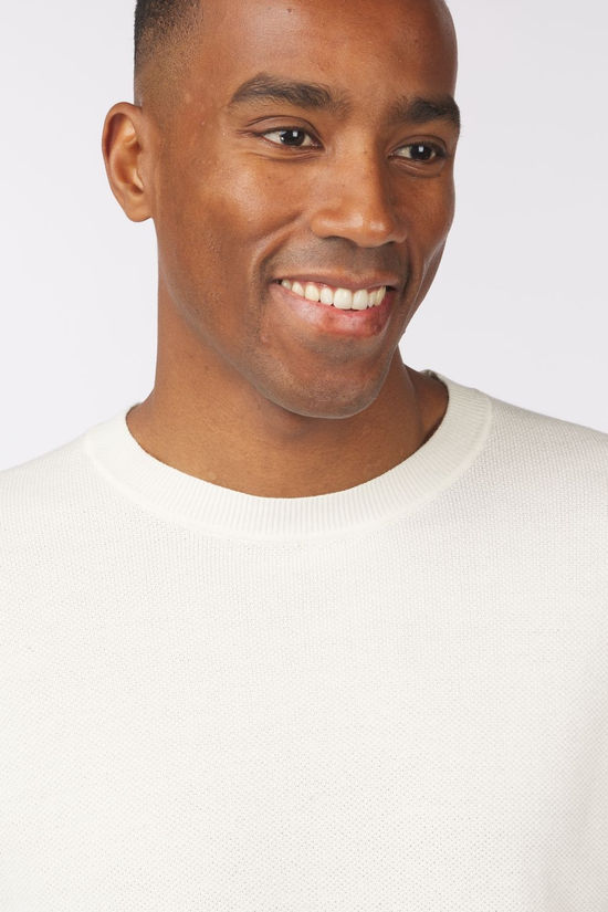 Selected Pull Mora Ls Structure Crew Neck Egret