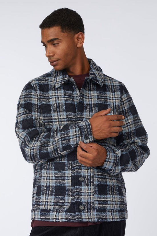 Casual Friday Chemise Jens Checked Boucle Jacket Dark Navy