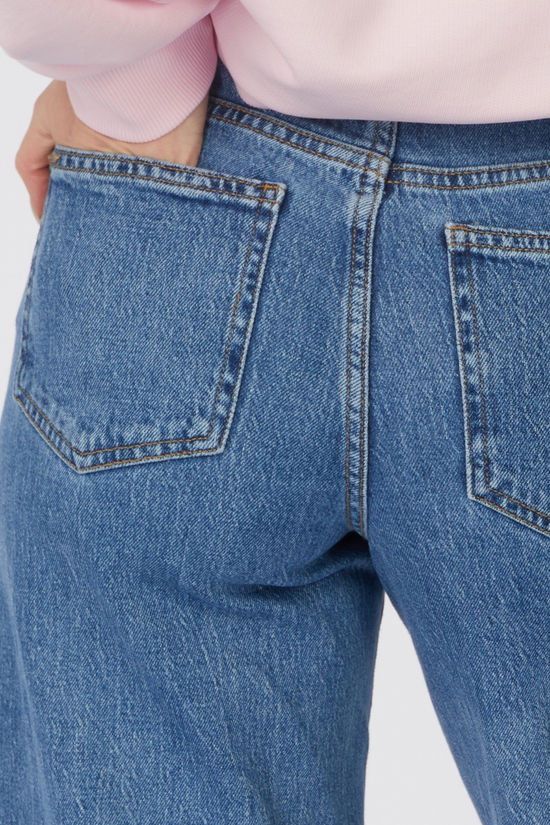B.Young Jeans Kibine Wide Mid Blue Denim