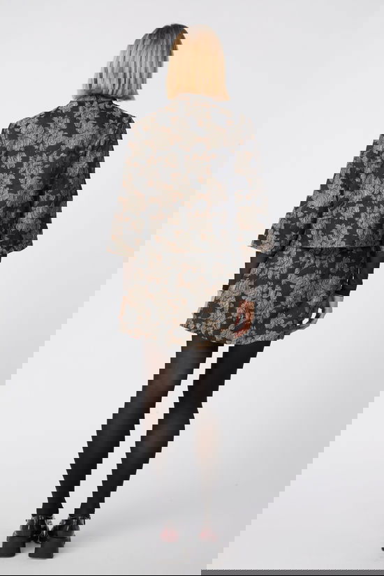 Object Rok Juna Black W Brown Flowers