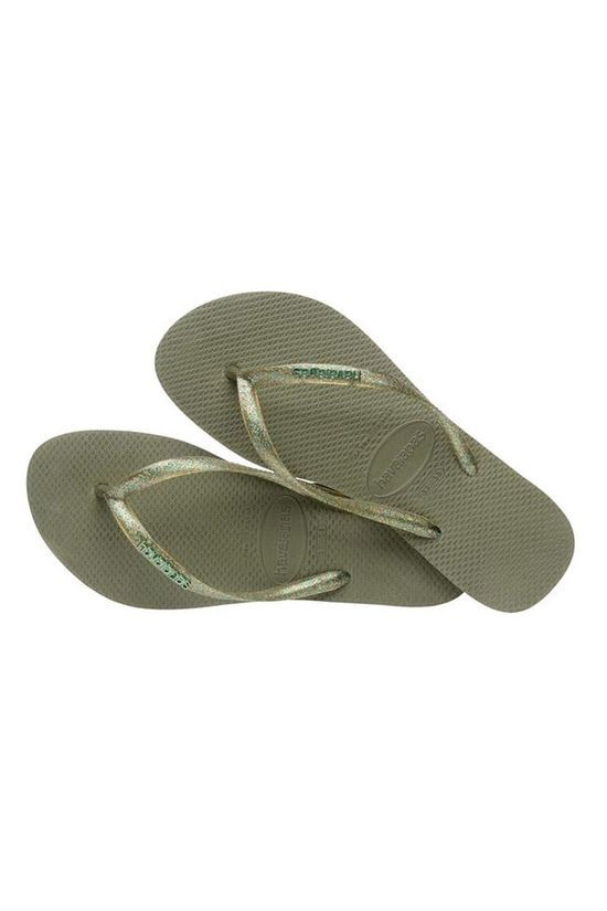 Havaianas Slim Logo Metallic Green