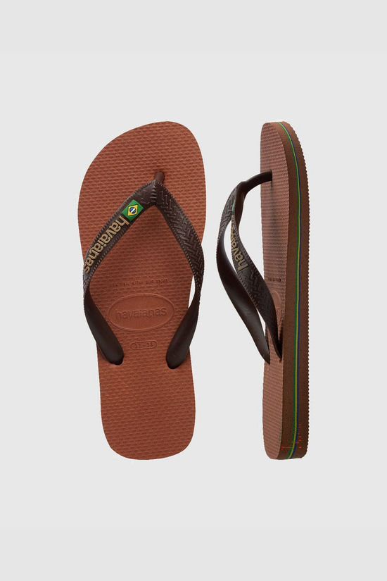Havaianas Brasil Logo Rust/ Dark Brown