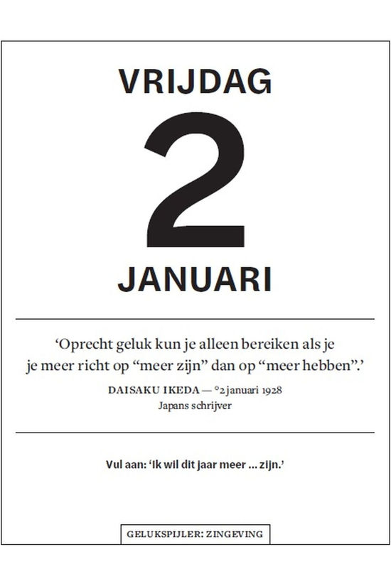 Lannoo Boek Een Jaar Vol Geluk Scheurkalender 2026 2026