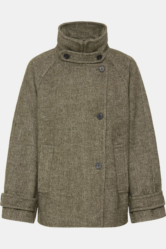 Ichi Manteau Gaziva Dusky Green Melange