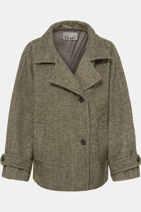 Ichi Manteau Gaziva Dusky Green Melange