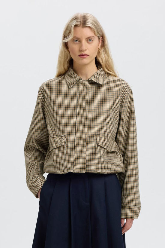 Selected Mantel Slwrelaxed Elara Bomber Jacket Monks Robe Checks