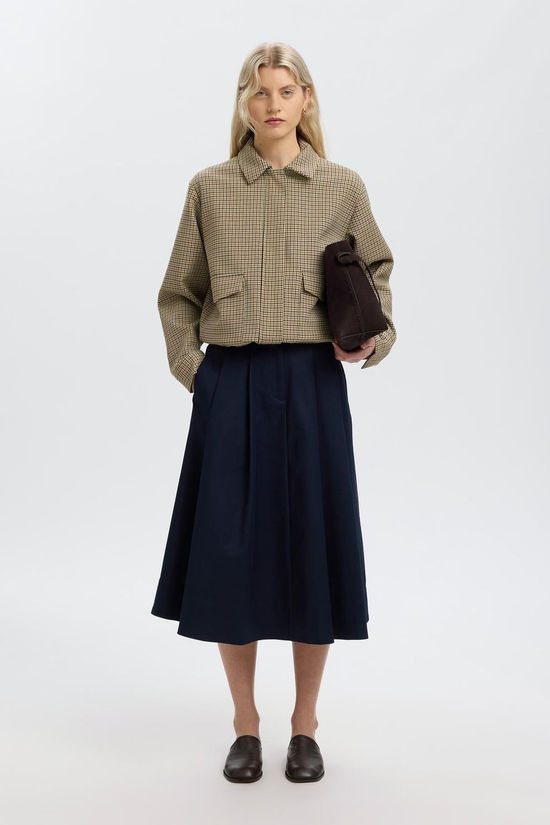 Selected Mantel Slwrelaxed Elara Bomber Jacket Monks Robe Checks