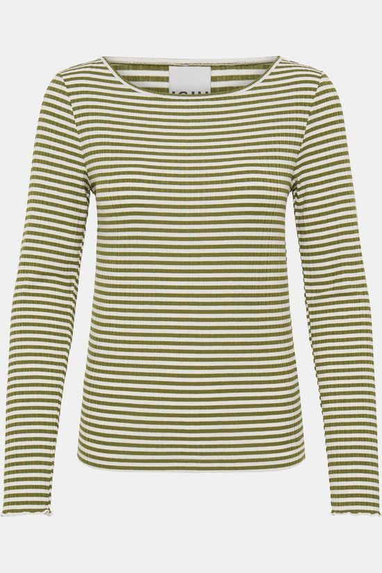 Ichi T-Shirt Cella Calla Green / Cloud Dancer