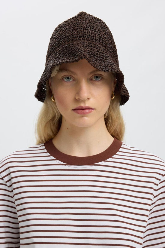 Selected T-Shirt Essential Stripedoxy Birch Stripes:Cherry Mahogany
