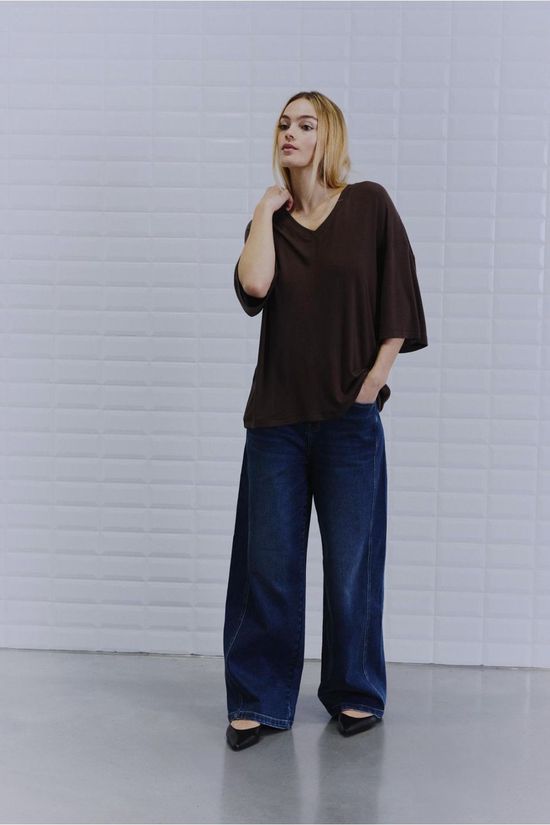 With Black T-Shirt Josefine Cookie Brown