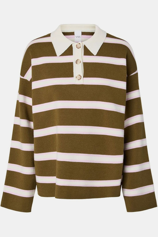 Yas Polo Isabelle Fir Green W. Stripes