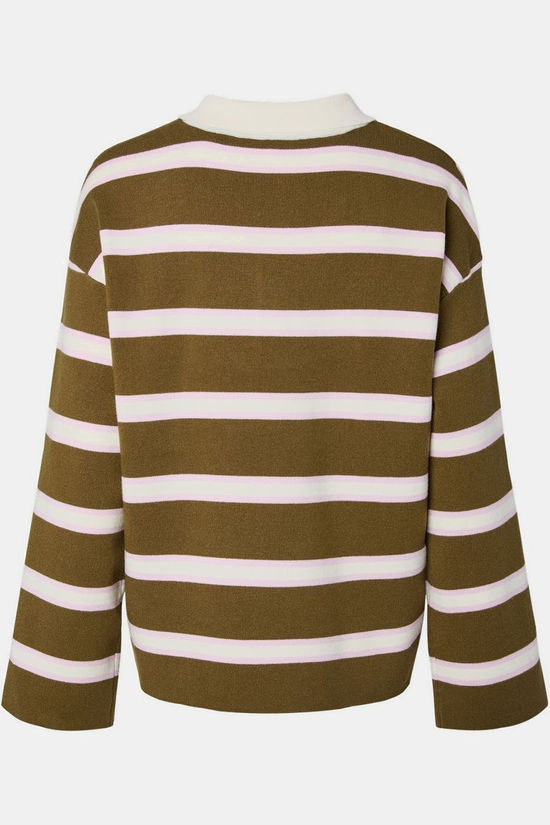 Yas Polo Isabelle Fir Green W. Stripes