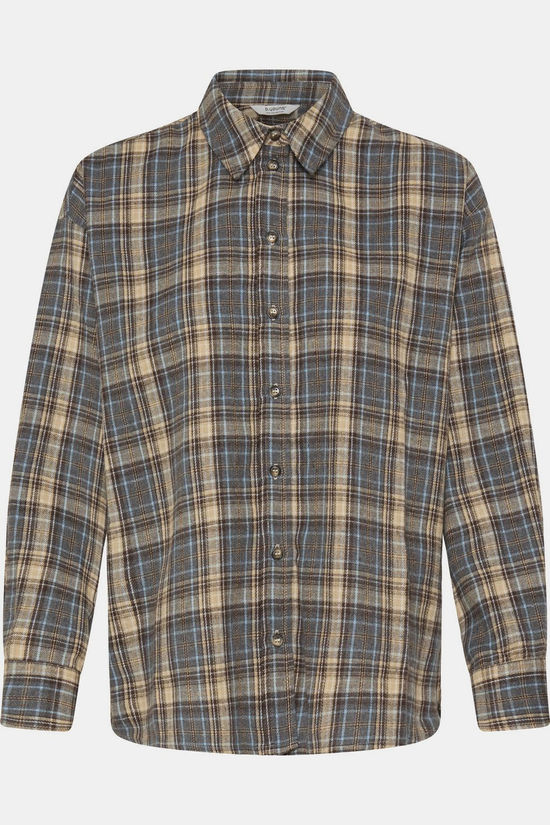 B.Young Hemd Fabrice Grey/Brown Check