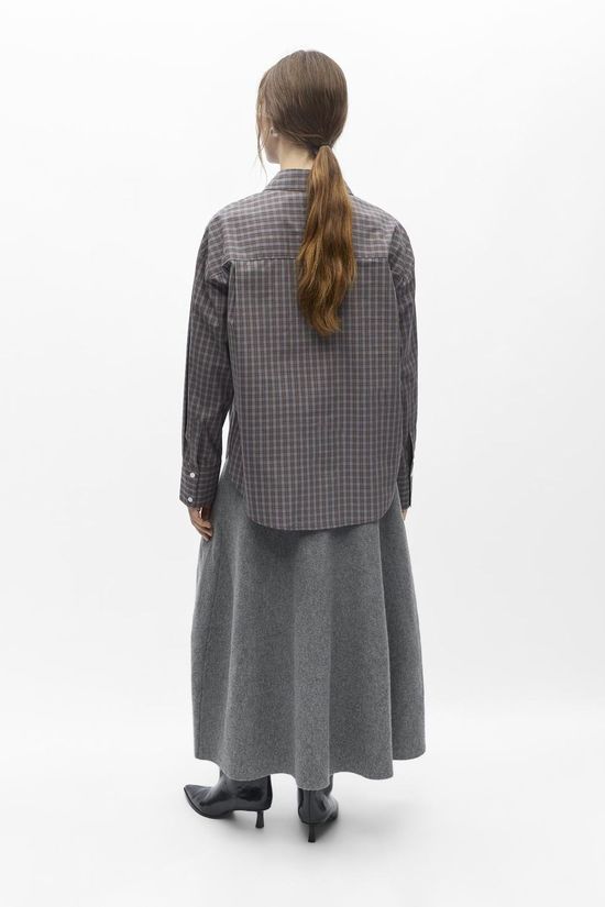 Object Hemd Zila Grey Checks:Brown/White