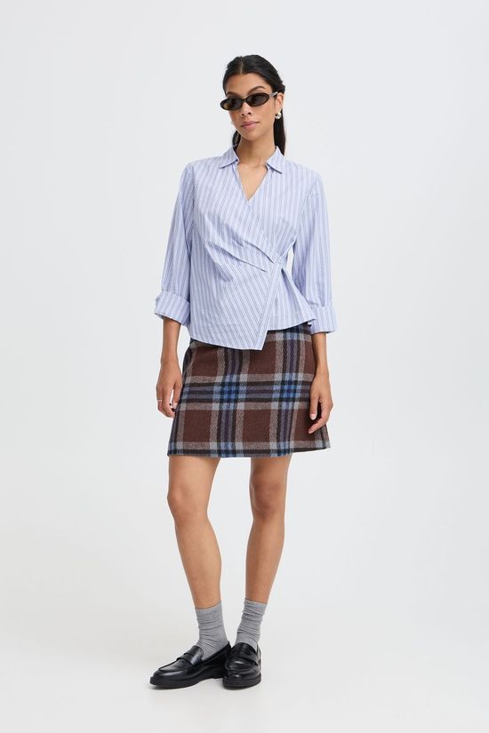 B.Young Chemise Hene Wrap Chambray Blue Stripe