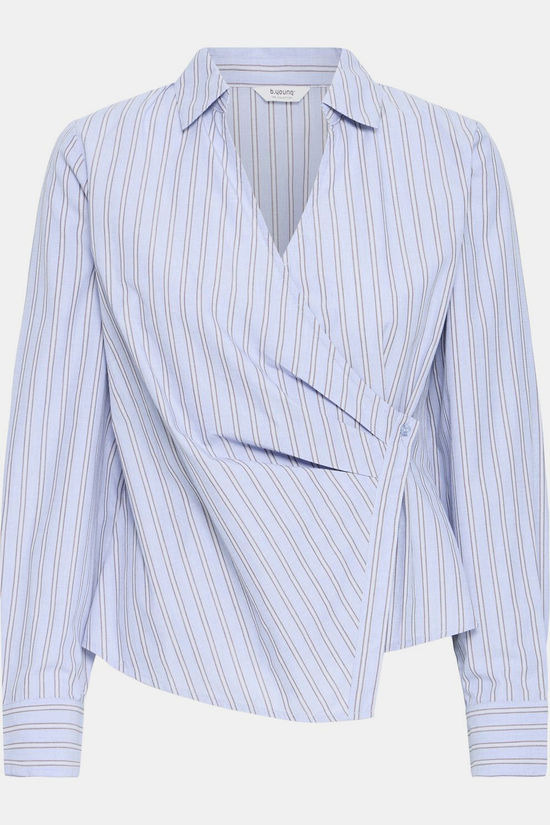 B.Young Chemise Hene Wrap Chambray Blue Stripe