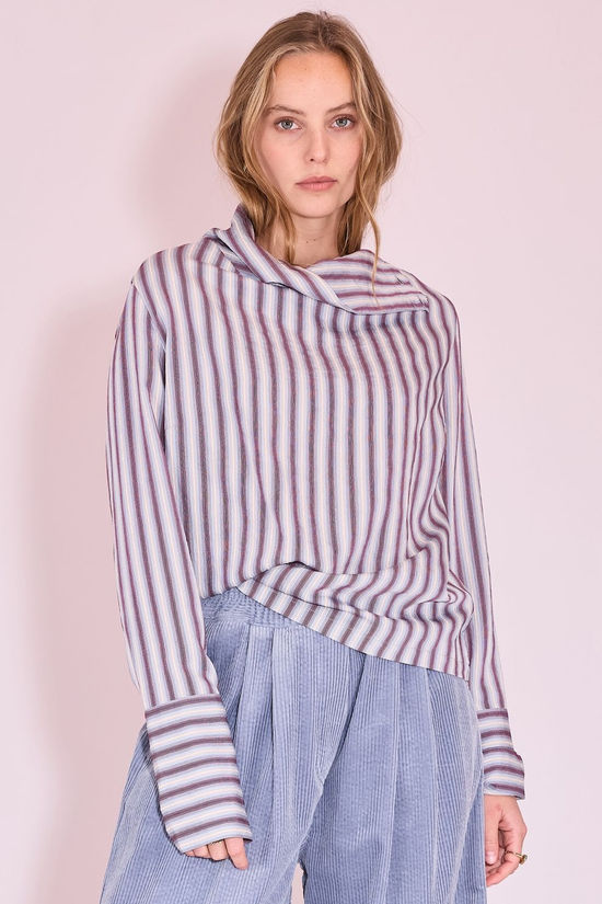 Nathalie Vleeschouwer Blouse Haya Burgundy White Blue