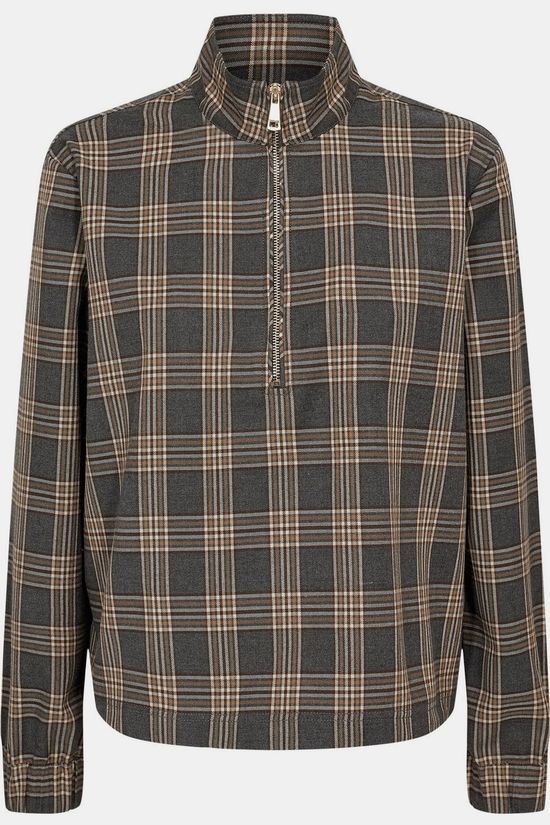 Numph Blouse Kamala Zip Dark Grey Melange