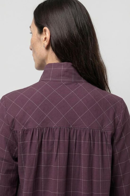Object Blouse Liva Plum Perfect_Check