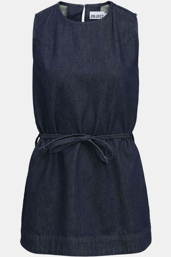 Object JUTTU x OBJECT  Blouselia Tie Dark Blue Denim