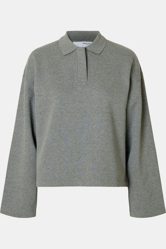 Selected Pull Ari Gia Sweat Medium Grey Melange