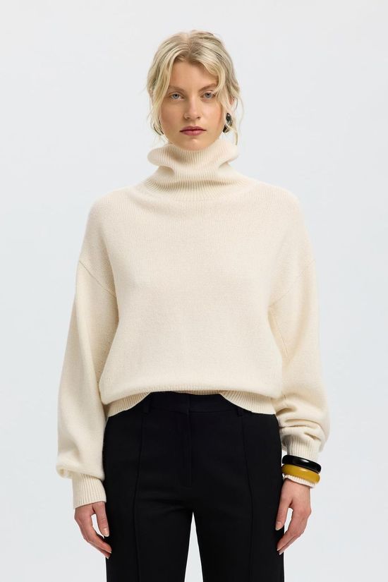 Selected Coltrui Slwellie Roll Neck Egret