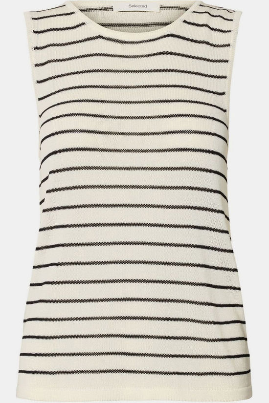Selected Trui Moon Sus Birch / Stripes:Black