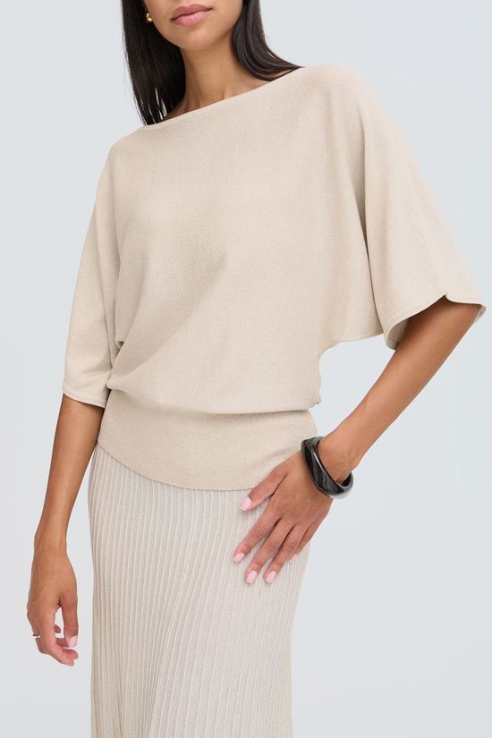 b.young Trui Mobbe Batwing Oatmeal