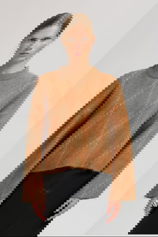 Selected Pull Lulu Brushed Argyle Golden Brown