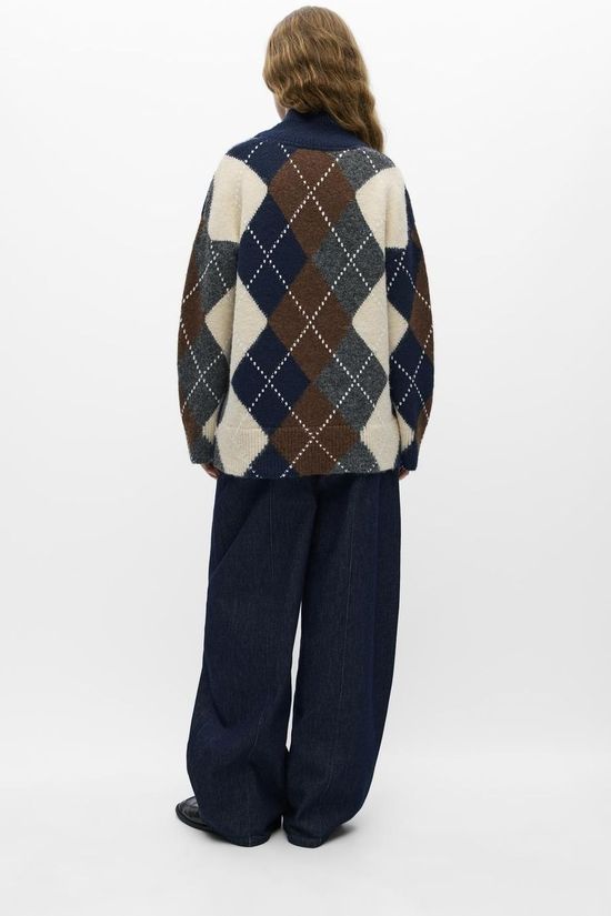 Object Trui Brenda Saggia Pull Aop Sky Captain Detail:Melange + Check