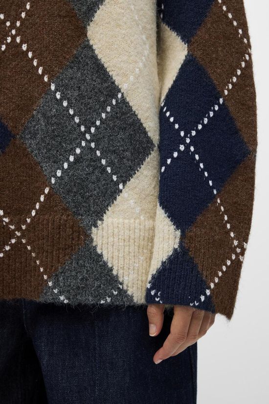 Object Trui Brenda Saggia Pull Aop Sky Captain Detail:Melange + Check