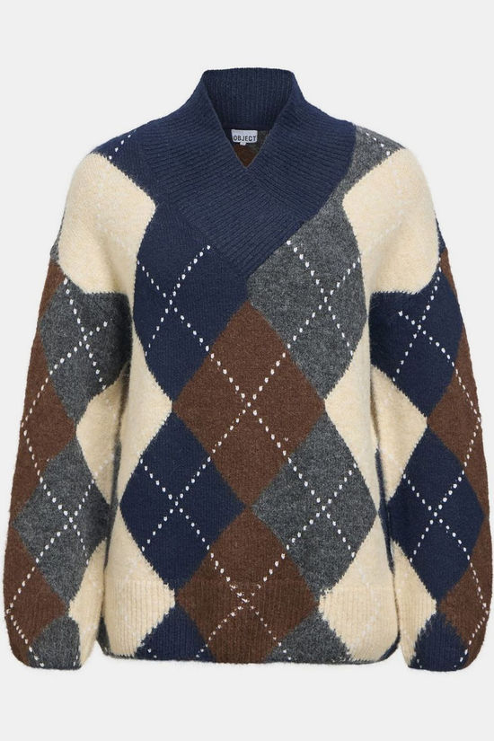 Object Trui Brenda Saggia Pull Aop Sky Captain Detail:Melange + Check