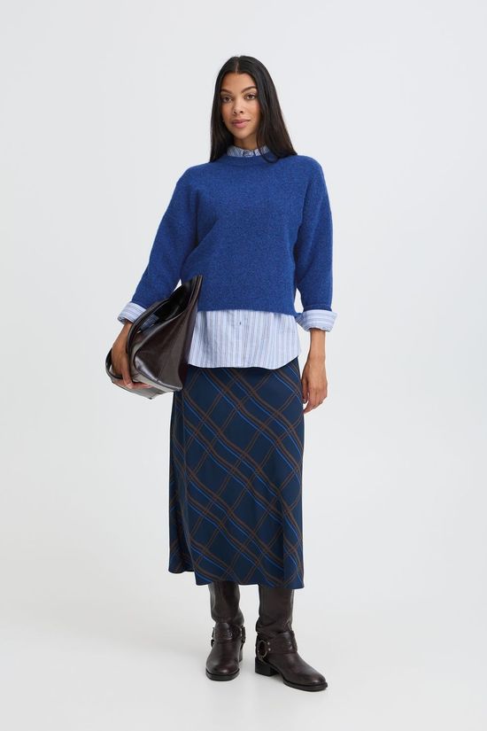 B.Young Trui Omea Crew Blue Depths Melange