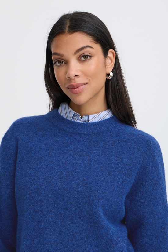 B.Young Trui Omea Crew Blue Depths Melange