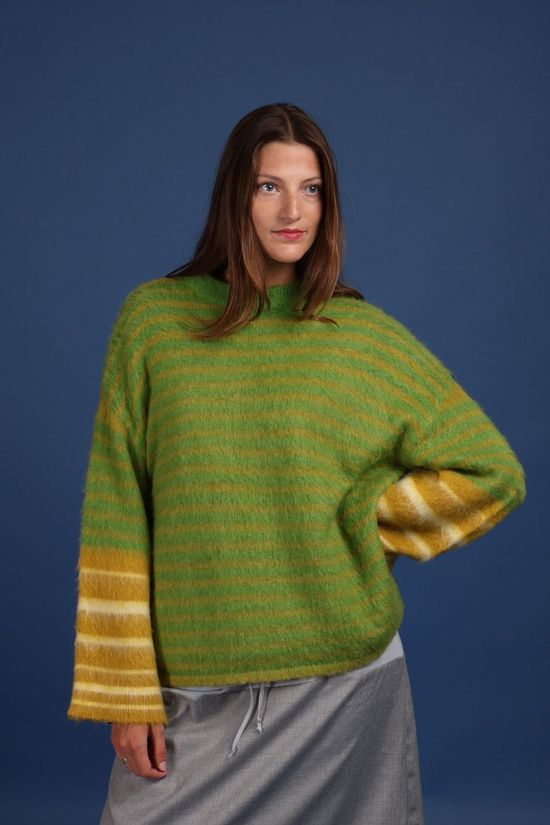 Figurati Trui Olive Green, Yellow, Off-White