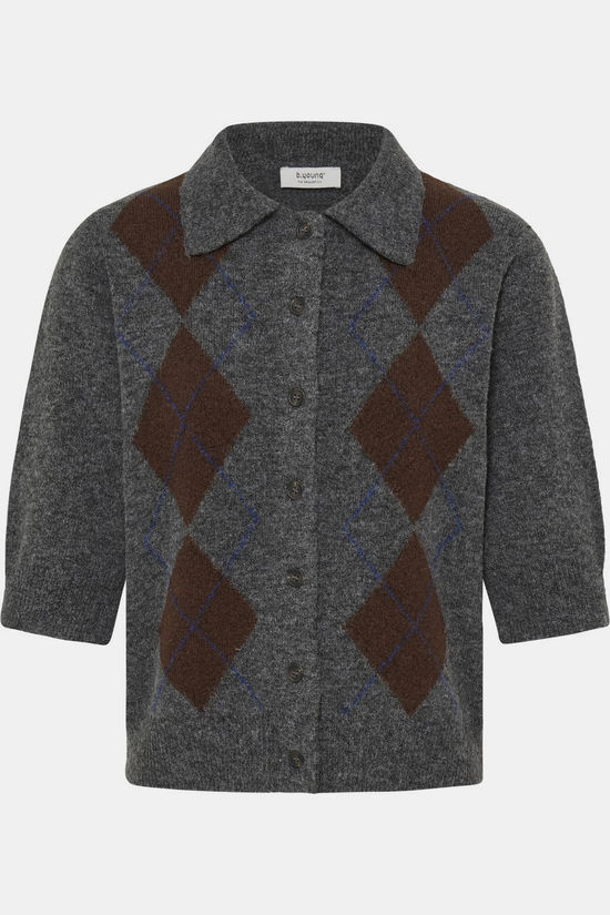 B.Young Cardigan Ofira Dark Grey Mel. Argyle